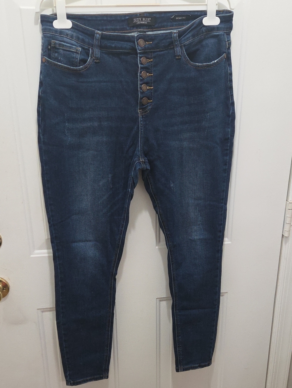 Judy Blue Dark Indigo High-Rise Button-Fly Skinny Jeans 15/32